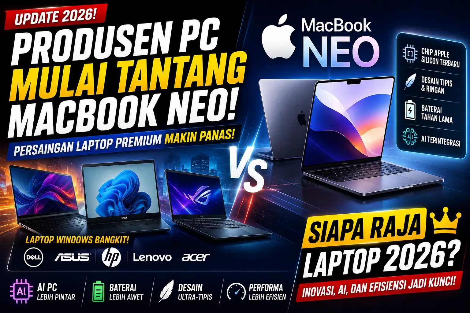 Produsen PC Mulai Menantang MacBook “Neo” dari Apple